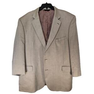 Jos A Bank 48R Sport Coat Silk Camelhair Gold Herringbone Two Button Vented